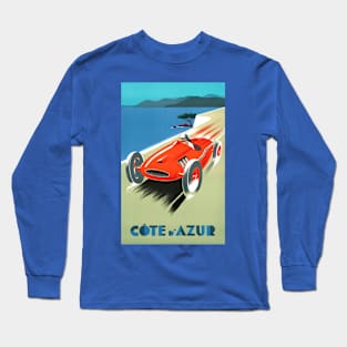 Vintage Travel Poster - Cote D'Azur Long Sleeve T-Shirt